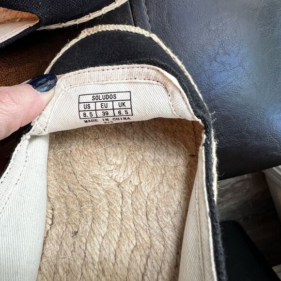 Soludos Women’s Espadrilles Sandal Black Summer Platform Slip On 8.5 - Picture 6 of 6